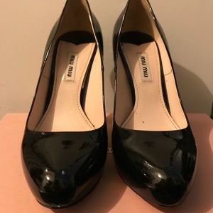 Miu Miu Black Patent Leather Classic Pumps